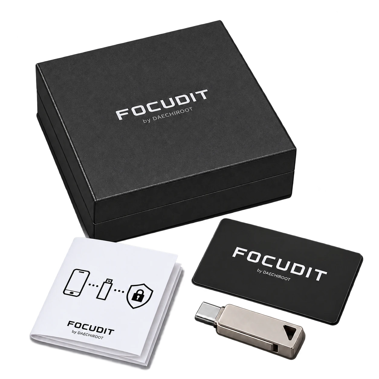 제작키트 상자와 관리자 보안카드, 전용 앱 USB, 설명서
